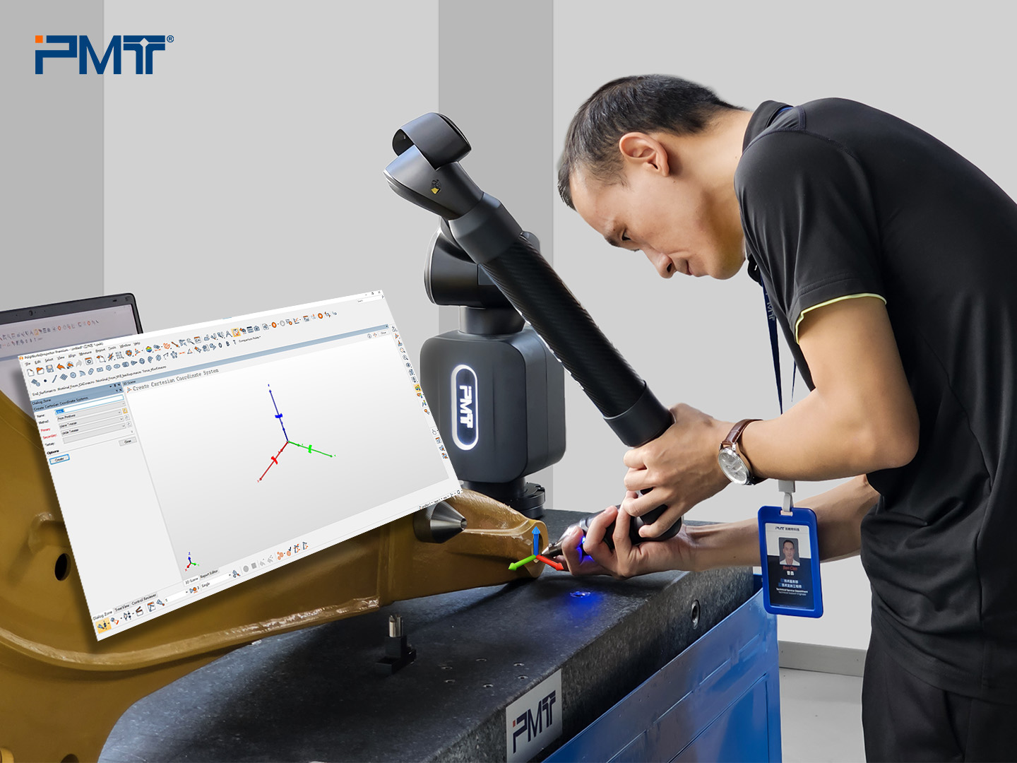 PMT?Technologies-Measuring Arm-Portable Coordinate Measuring Machine-Leapfrog-On-site Inspection1